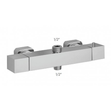 Mitigeur Douche Mural Thermostatique Square Double Sortie F 3/4" IID/A de Paini