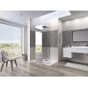 Kinequartz Equerres Solo Kinedo - Verre avec Bande Miroir - Paroi de Douche Simple pour Espace Ouvert