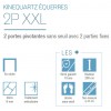 Kinequartz Equerres 2P XXL Kinedo - Double Porte de Douche Pivotante Sans Seuil