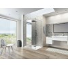 Kinequartz Profilé Solo Kinedo - Verre avec Bande Miroir - Paroi de Douche Simple pour Espace Ouvert
