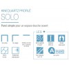 Kinequartz Profilé Solo Kinedo - Verre avec Bande Miroir - Paroi de Douche Simple pour Espace Ouvert