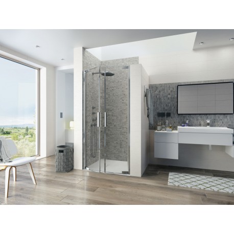 Kinequartz Profilé 2P Kinedo - Double Porte de Douche Pivotante Sans Seuil