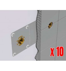 Pack de 10 Platines / Plaques de Fixation Multicouche HENCOFIX Ø16 F1/2" Pour Sortie de Cloison Robinetterie