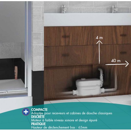 Pompe de Relevage VD80 Watermatic Pour Douche et Cabine de Douche