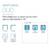 Smart Duo Kinedo - Transparent - Paroi de Douche Simple avec 1 Volet Pivotant