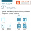 Smart Design 2P Sans Seuil Kinedo - Portes de Douche Sérigraphiées Pivotantes Intérieur / Extérieur
