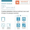 Smart Design 2P Sans Seuil Kinedo - Portes de Douche Transparentes Pivotantes Intérieur / Extérieur