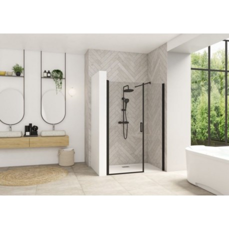 Porte Centrale Transparente Smart Design Kinedo Sans Seuil avec Paroi Fixe en Alignement