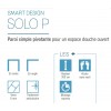 Smart Design Solo P Kinedo - Verre Sérigraphié - Paroi de Douche Simple Pivotante pour Espace Ouvert