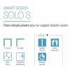 Smart Design Solo S Kinedo - Verre Sérigraphié - Paroi de Douche Simple Pliante pour Espace Ouvert