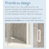 Smart P Sans Seuil Kinedo - Verre Transparent - Porte de Douche Pivotante Intérieur / Extérieur pour Espace Ouvert