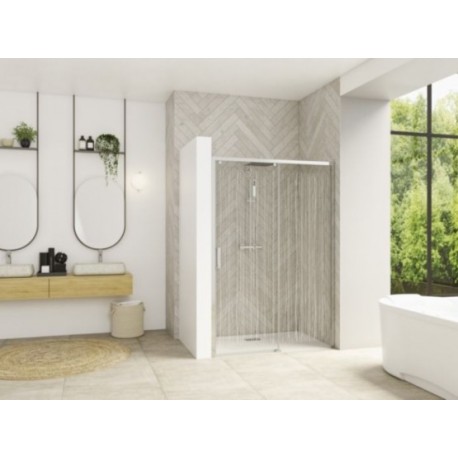 Smart C Sans Seuil Kinedo - Verre Sérigraphié - Paroi de Douche avec 1 Volet Coulissant