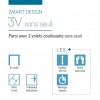 Smart Design 3V Sans Seuil Kinedo - Paroi Douche Sérigraphiée avec 3 Volets Coulissants