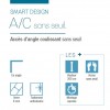 Smart A/C Kinedo Sans Seuil - Paroi Douche d'Angle Transparente et Coulissante