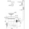 Vidage évier Ø 90 mm Gain de Place Valentin - Siphonette bonde avec siphon intégré