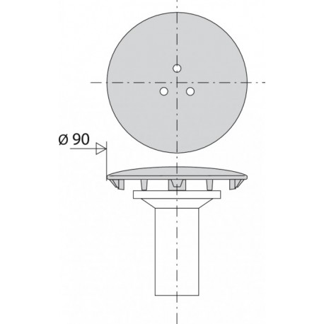 Capot Metal Bonde Receveur Ø90 Valentin