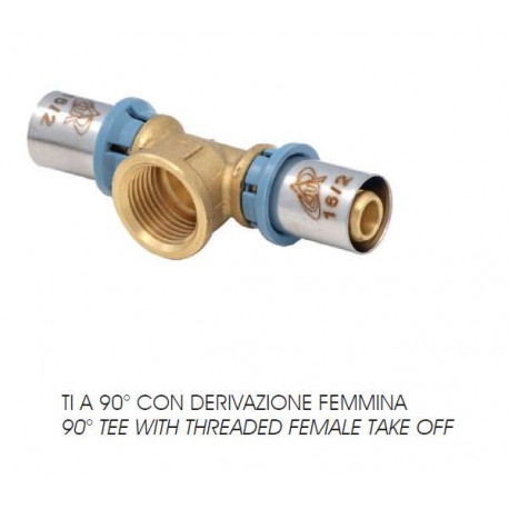 Raccord Té 90° Taraudé Unidelta à Sertir Multicouche