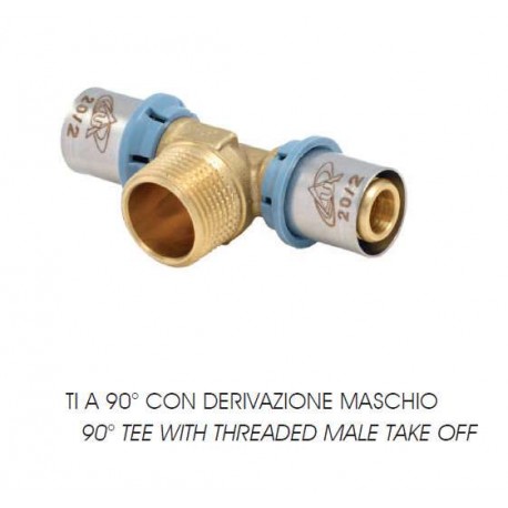 Raccord Té 90° Fileté Unidelta à Sertir Multicouche