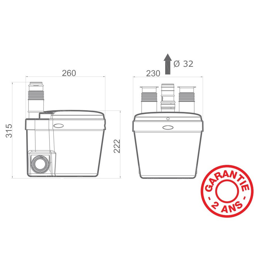 Pompe de Relevage VD110 Watermatic pour Cuisine et Buanderie ICI à Prix Cuisiné