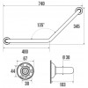Barre de Douche Coudée 135° 400 x 400mm Pellet ASC