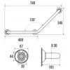 Barre de Douche Coudée 135° 400 x 400mm 3 PF Pellet ASC