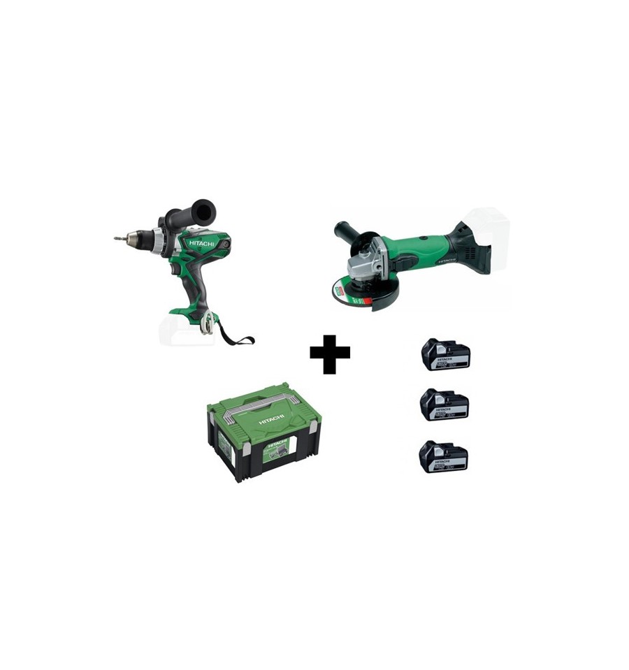 Kit Perceuse Visseuse + Meuleuse KC 18DLL Hitachi à Prix Meulé