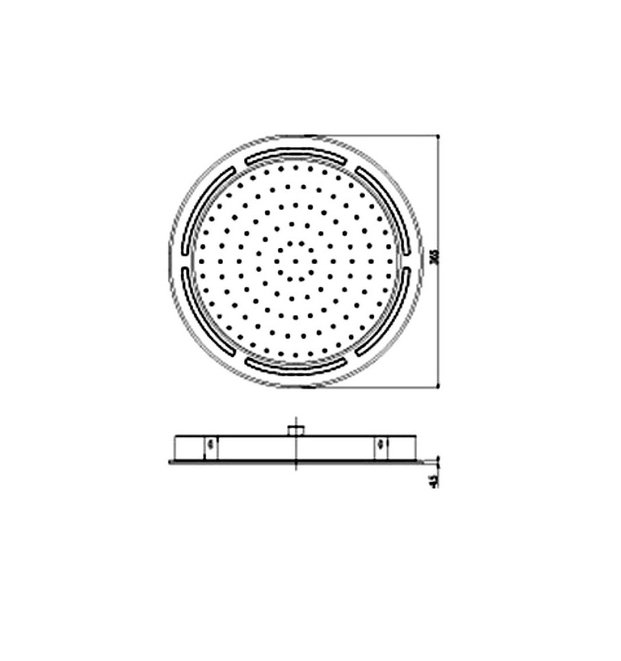 1702 tete de douche rain light techno paini a encastrer