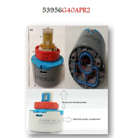 Cartouche Ø 40 mm 53956G40APR2 pour Mitigeurs de Paini France